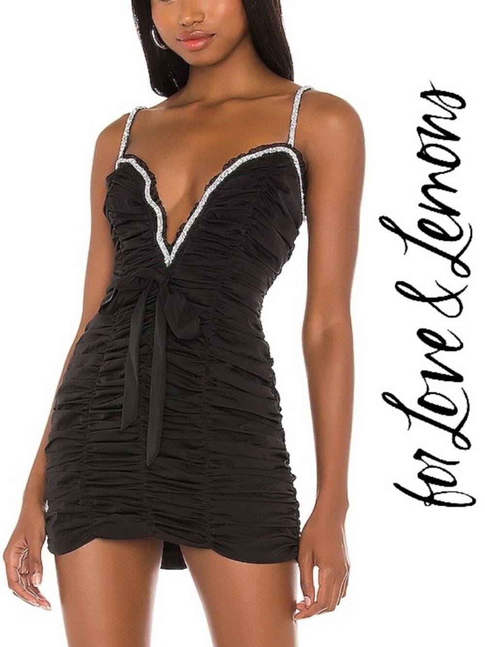 New For Love and Lemons Little Black Piper Party Dress